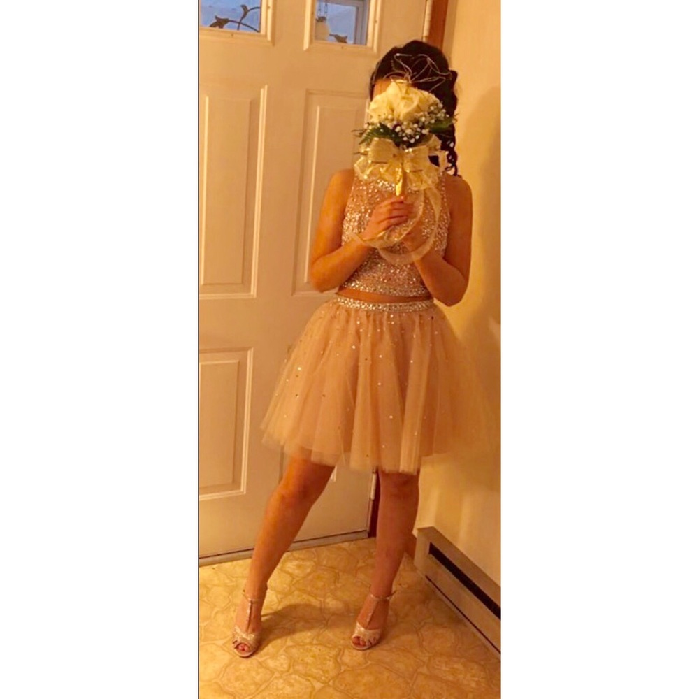 Short two piece formal dress
